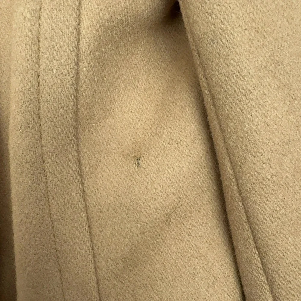 J Crew Pea Coat Womens S Tan Wool Blend Double Breasted Classic Outerwear - Picture 3 of 9